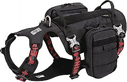 Chai's Choice Rover Scout High-Performance Tactical Military Backpack Waterproof Dog Harness, Black/Red, Large: 27 to 32-in chest