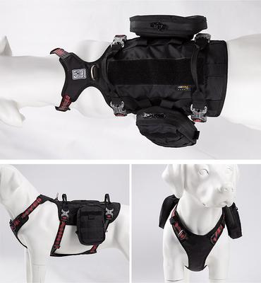 Show full view: Chai's Choice Rover Scout High-Performance Tactical Military Backpack Waterproof Dog Harness, Black/Red, Large: 27 to 32-in chest slide 4 of 10