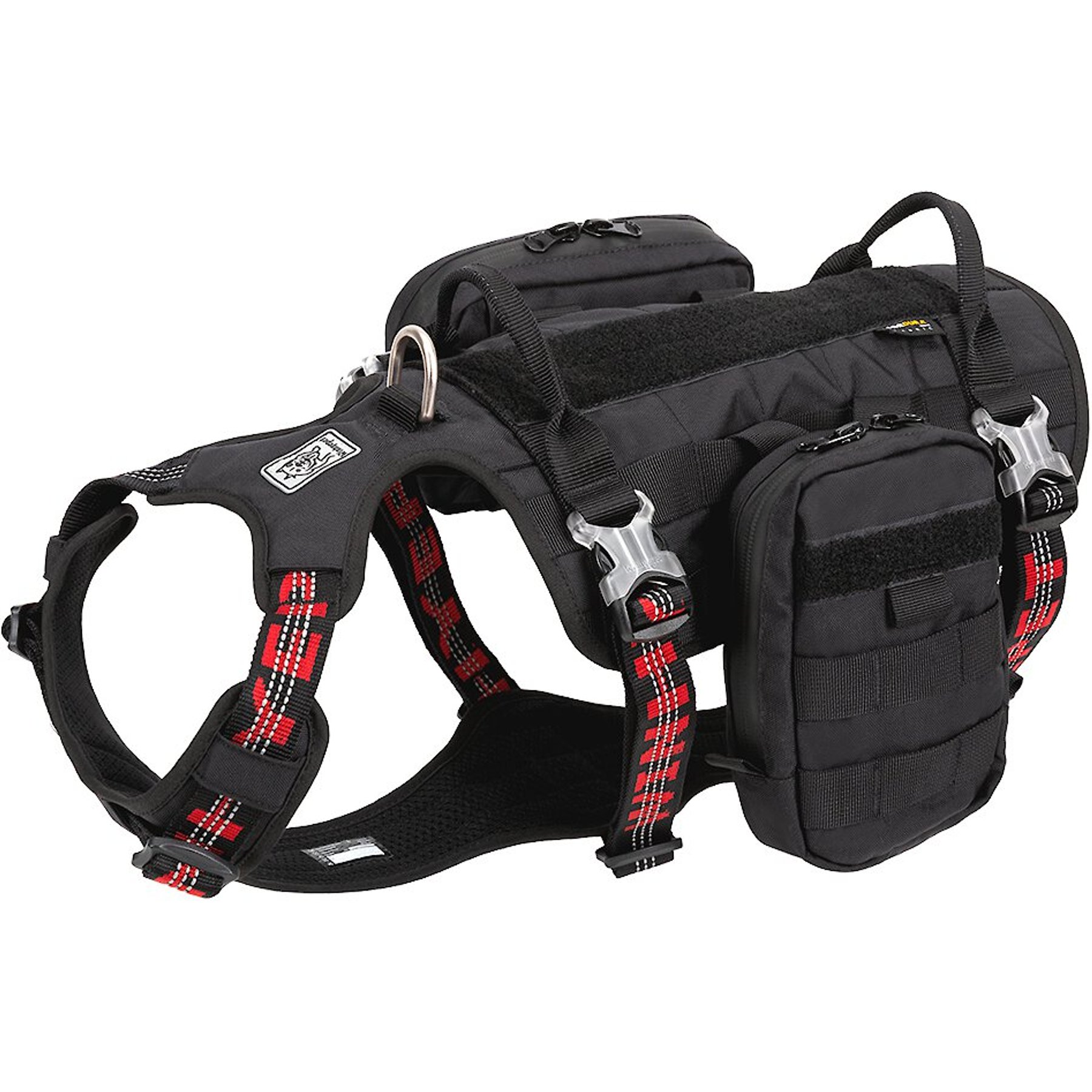 Chai's Choice Rover Scout High-Performance Tactical Military Backpack Waterproof Dog Harness, Black/Red, Medium: 22 to 27-in chest