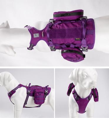 Show full view: Chai's Choice Rover Scout High-Performance Tactical Military Backpack Waterproof Dog Harness, Purple, Large: 27 to 32-in chest slide 4 of 10