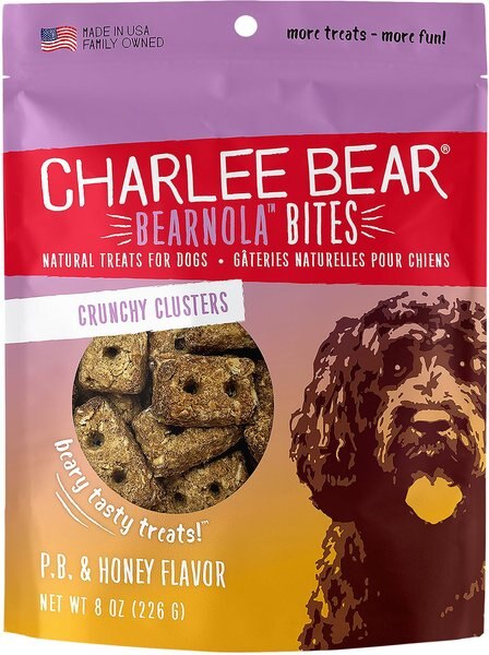 Charlee Bear Bearnola Bites Peanut Butter & Honey Flavor Dog Treats, 8-oz bag