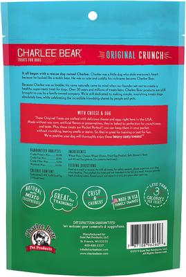 Show full view: Charlee Bear Original Crunch Cheese & Egg Crunchy Dog Treats, 6-oz bag slide 3 of 12