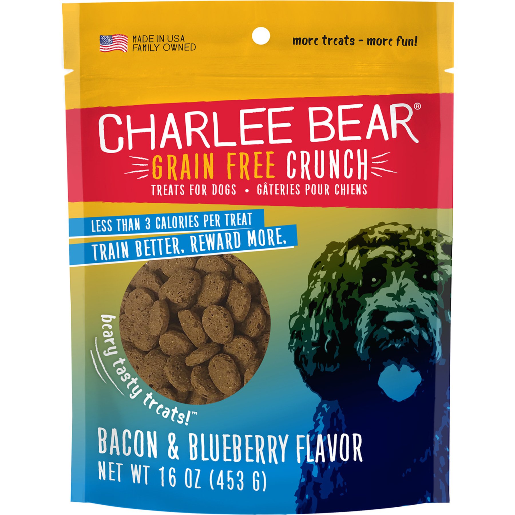 Charlee Bear Grain-Free Bacon & Blueberry Crunchy Dog Treats, 16-oz bag