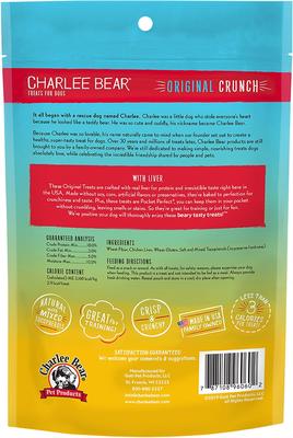 Show full view: Charlee Bear Original Crunch Chicken Liver Crunchy Dog Treats, 6-oz bag slide 3 of 12