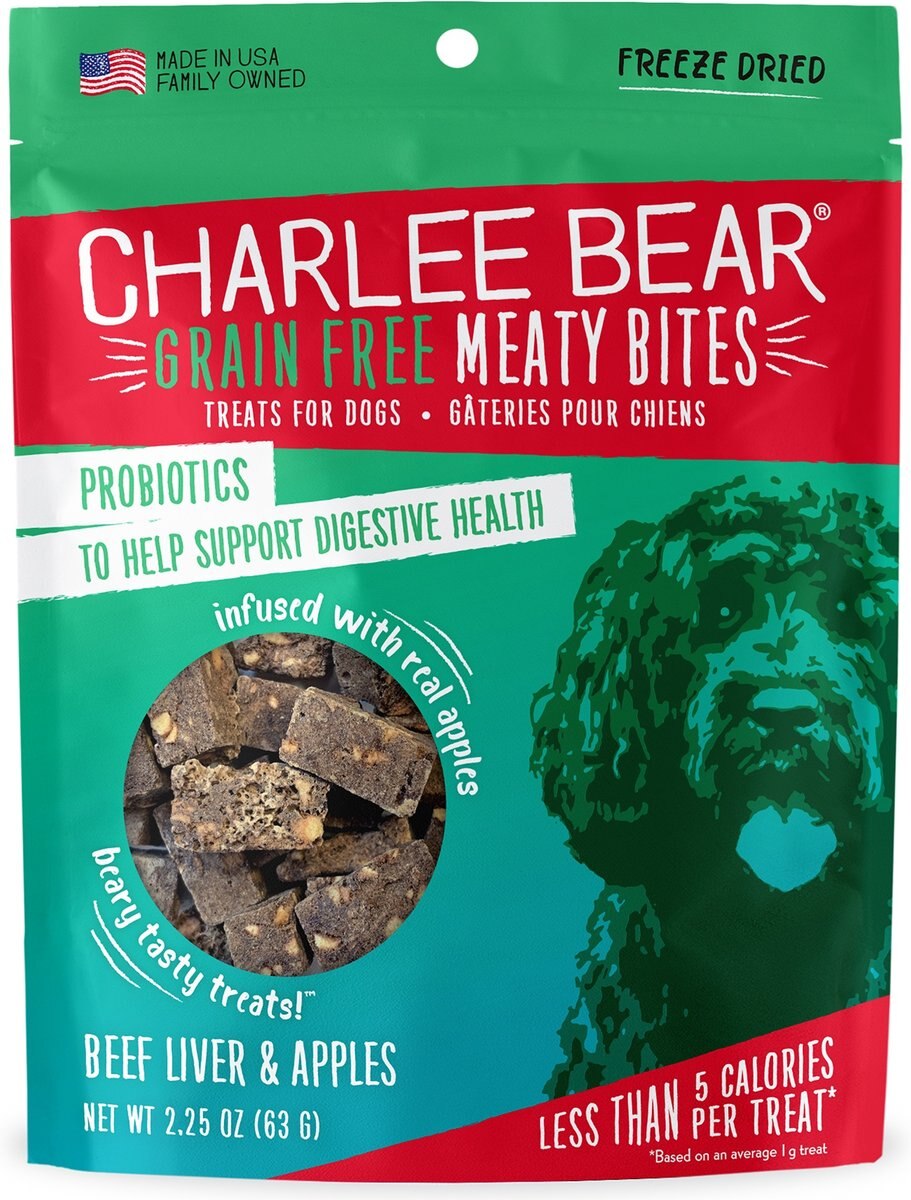 Charlee Bear Meaty Bites Beef Liver & Apples Grain-Free Freeze-Dried Dog Treats