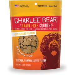 Charlee Bear Natural Bear Crunch Grain-Free Chicken, Pumpkin & Apple Dog Treats, 8-oz bag
