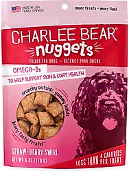 Charlee Bear Nuggets Strawbeary Swirl Crunchy Dog Treats, 6-oz bag
