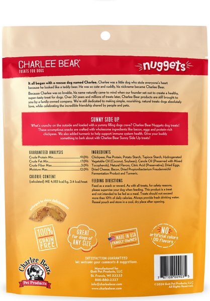 Charlee Bear Nuggets Sunny Side Up Crunchy Dog Treats, 6-oz bag