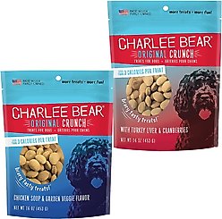 Charlee Bear Turkey Liver & Cranberries Flavor + Chicken Soup & Garden Veggie Flavor Dog Treats