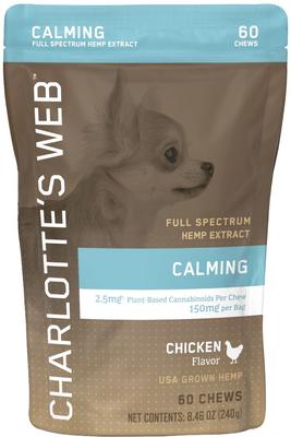 Show full view: Charlotte's Web Chicken Flavored Chew Calming Full Spectrum Hemp Extract Health Supplement for Dogs, 60 count slide 1 of 5