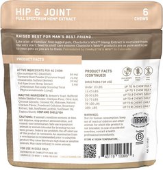 Charlotte's Web Chicken Flavored Chew Hip & Joint Full Spectrum Hemp Extract Health Supplement for Dogs, 6 count slide 2 of 2