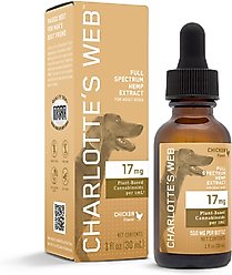 Charlotte's Web Full Spectrum Hemp Extract Chicken Flavored Liquid Calming Supplement for Dogs, 30-ml bottle