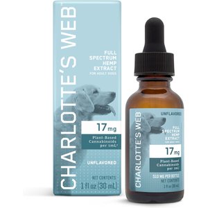 Charlotte's Web Full Spectrum Hemp Extract Unflavored Liquid Calming Supplement for Dogs, 30-ml bottle