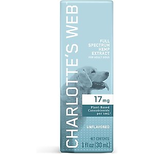 Charlotte's Web Full Spectrum Hemp Extract Unflavored Liquid Calming Supplement for Dogs, 30-ml bottle
