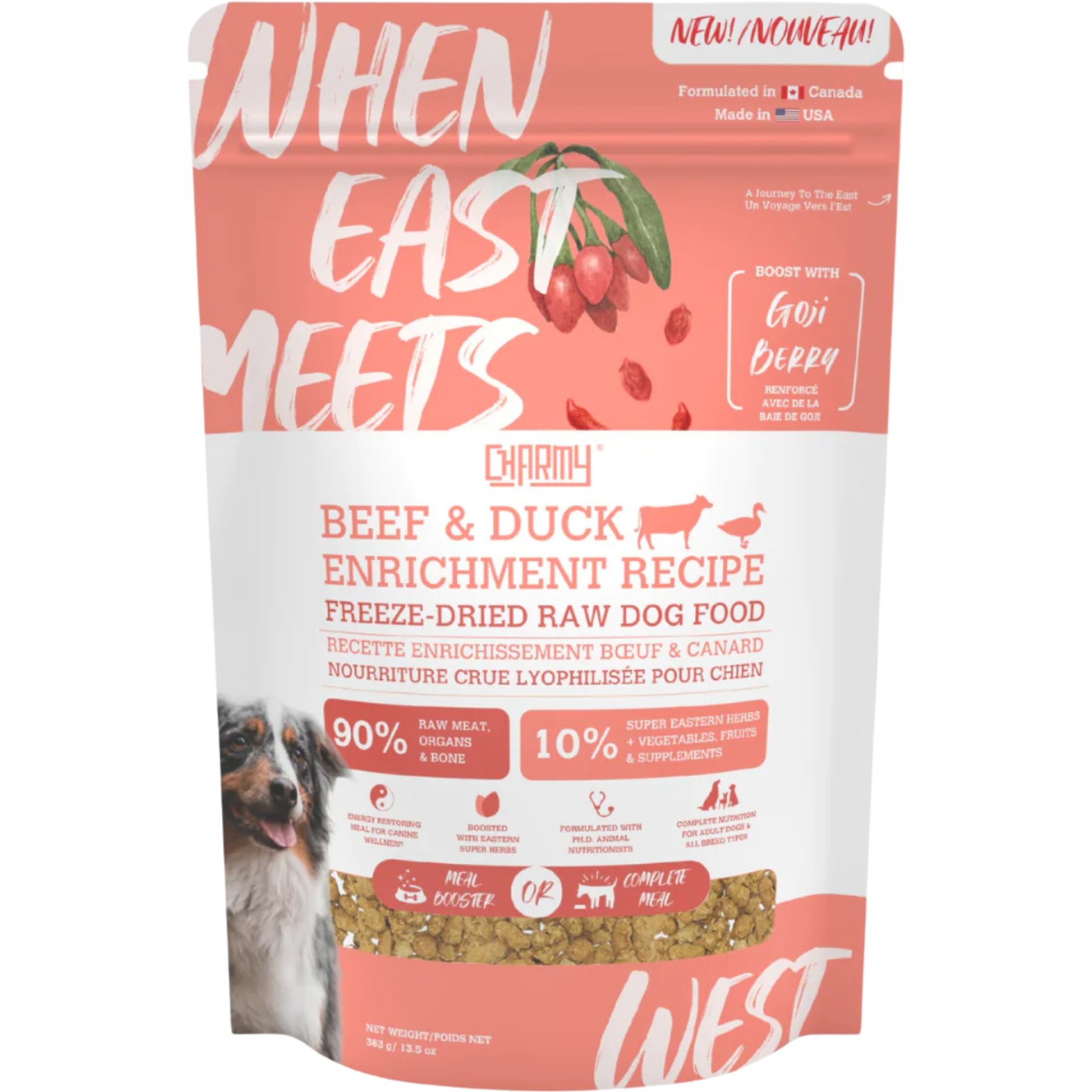 Charmy Beef & Duck Boost with Goji Berry Adult Freeze-Dried Dog Food, 13.5-oz bag