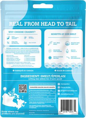 Show full view: Charmy Smelt Air-Dried Dog & Cat Treats, 2.9-oz bag slide 3 of 5