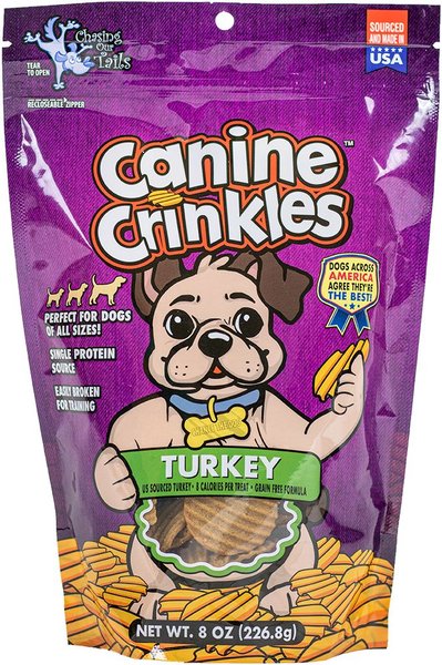 Chasing Our Tails Canine Crinkles Turkey Dehydrated Dog Treats, 8-oz bag