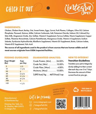 Show full view: Chasing Our Tails Integra Pet Chick It Out Air Dried Dog Food, 2.5-lb box slide 4 of 6