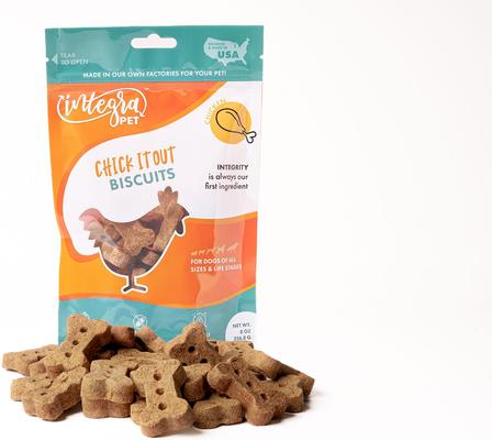 Show full view: Chasing Our Tails Integra Pet Chick It Out Biscuits Grain-Free Dog Treats, 8-oz bag slide 4 of 6