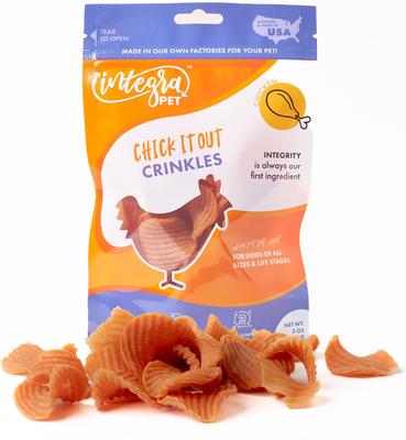 Show full view: Chasing Our Tails Integra Pet Chick It Out Crinkles Grain-Free Dog Treats, 3-oz bag slide 4 of 6