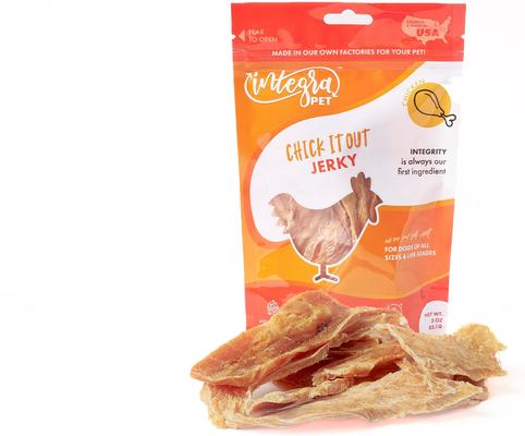 Show full view: Chasing Our Tails Integra Pet Chick It Out Jerky Grain-Free Dog Treats, 3-oz bag slide 4 of 6