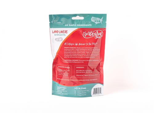 Show full view: Chasing Our Tails Integra Pet Land Lovers Biscuits Grain-Free Dog Treats, 8-oz bag slide 3 of 6