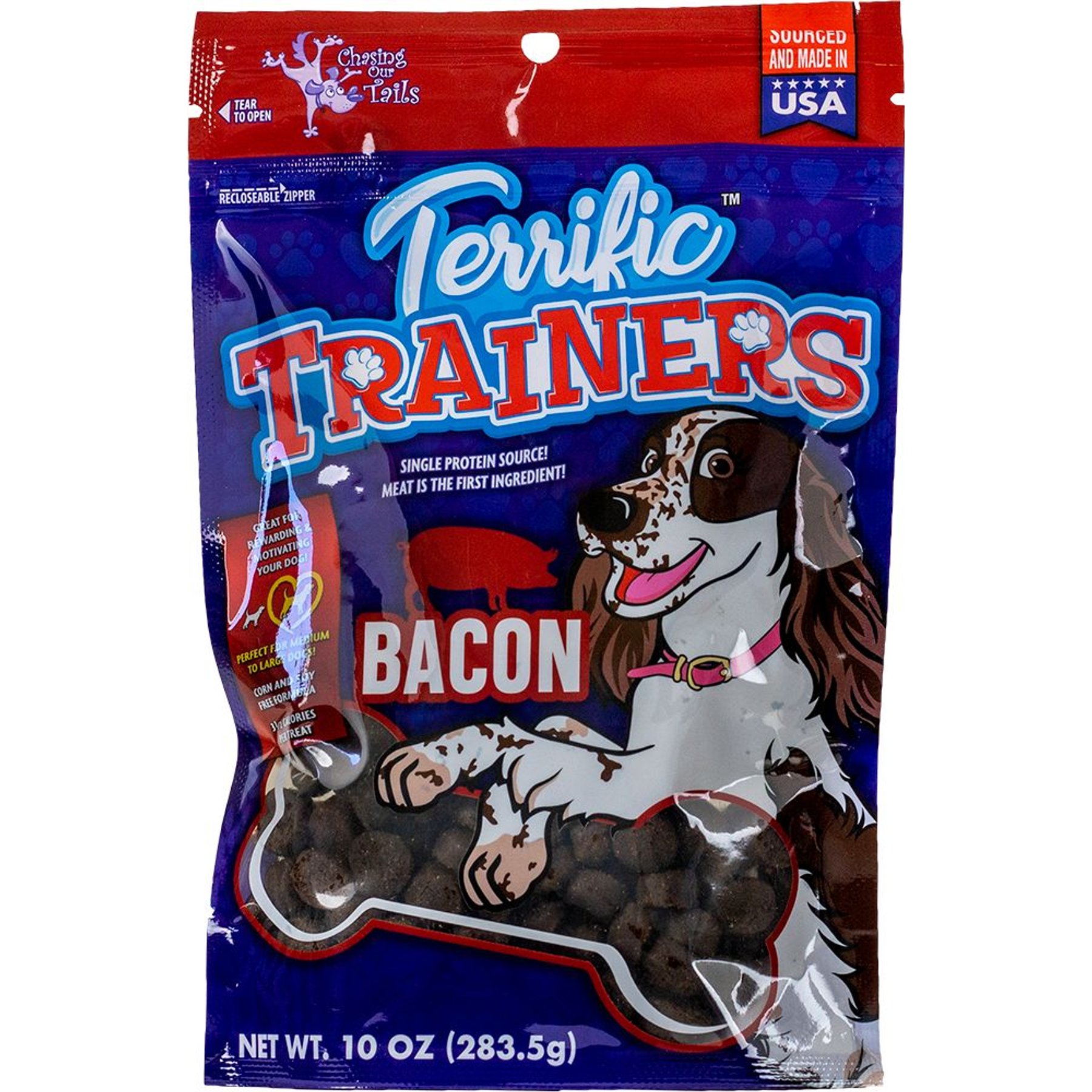 Chasing Our Tails Terrific Trainers Bacon Soft & Chewy Dog Treats, 10-oz bag
