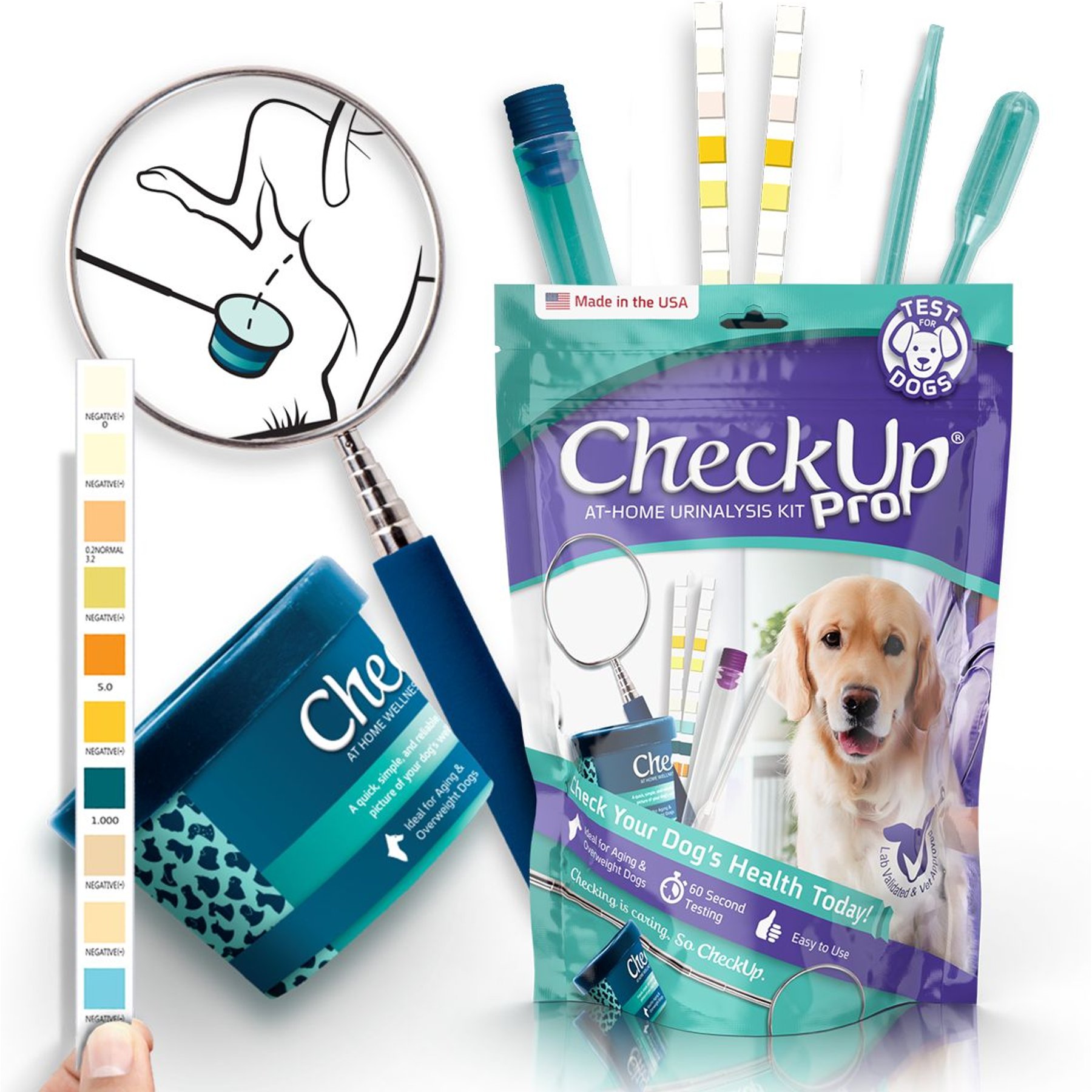 CheckUp Pro Telescopic Pole Urine Collection Home Test Kit for Dogs