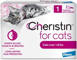 Cheristin Flea Spot Treatment for Cats, over 1.8 lbs, 1 Dose (1-mo. supply)