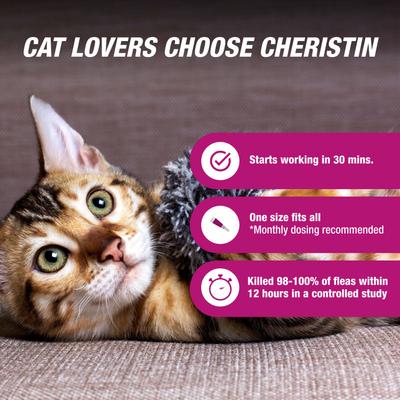 Show full view: Cheristin Flea Spot Treatment for Cats, over 1.8 lbs, 6 Doses (6-mos. supply) slide 2 of 9