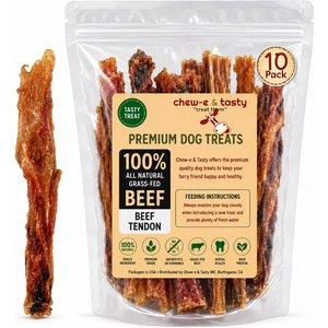 chew-e & tasty Meaty Beef Tendon Dog Treats, 10 count