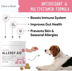 Chew + Heal 4-IN-1 Support Chews Dog Supplement & Chew + Heal Allergy Aid Chews Dog Supplement, 210 count slide 2 of 9