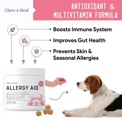 Show full view: Chew + Heal 4-IN-1 Support Chews Dog Supplement & Chew + Heal Allergy Aid Chews Dog Supplement, 210 count slide 3 of 11