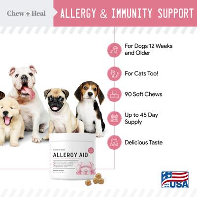Show full view: Chew + Heal 4-IN-1 Support Chews Dog Supplement & Chew + Heal Allergy Aid Chews Dog Supplement, 210 count slide 7 of 11