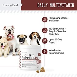 Chew + Heal 4-IN-1 Support Chews Dog Supplement & Chew + Heal Joint Support Chews Dog Supplement, 240 count slide 2 of 9
