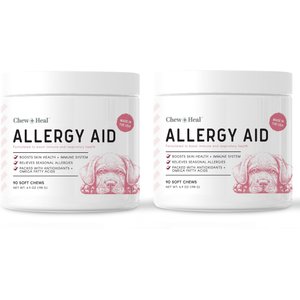 Chew + Heal Allergy Aid Soft Chew Allergy Supplement for Dogs, 180 count