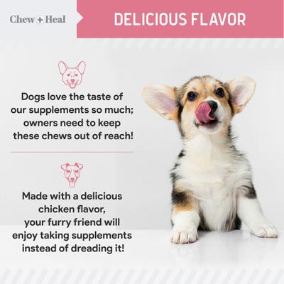 Show full view: Chew + Heal Allergy Aid Soft Chew Allergy Supplement for Dogs, 180 count slide 4 of 9