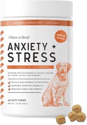 Chew + Heal Anxiety & Stress, 60 count + Omega Skin + Coat Dog Supplement, 180 count slide 2 of 9