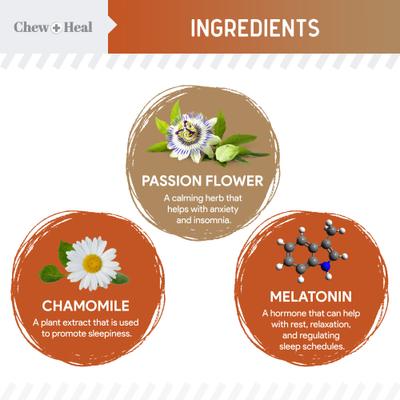 Show full view: Chew + Heal Anxiety + Stress Classic Chicken & Peanut Butter Flavored Soft Chews Supplement for Dogs, 120 Count slide 4 of 11