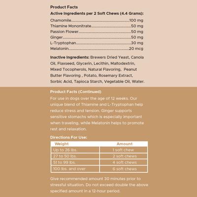 Show full view: Chew + Heal Anxiety + Stress Classic Chicken & Peanut Butter Flavored Soft Chews Supplement for Dogs, 120 Count slide 10 of 11