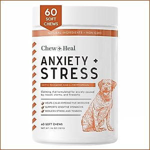 Chew + Heal Anxiety & Stress Dog Supplement, 1-pack, 60 count