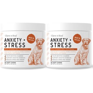 Chew + Heal Anxiety & Stress Dog Supplement, 2 pack, 60 count
