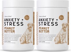 Chew + Heal Anxiety + Stress Peanut Butter Flavored Soft Chew Calming Dog Supplement, 120 count