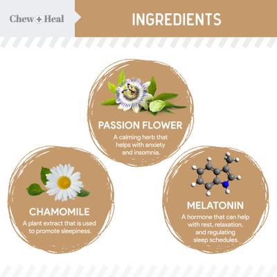 Show full view: Chew + Heal Anxiety + Stress Peanut Butter Flavored Soft Chew Calming Dog Supplement, 120 count slide 3 of 11