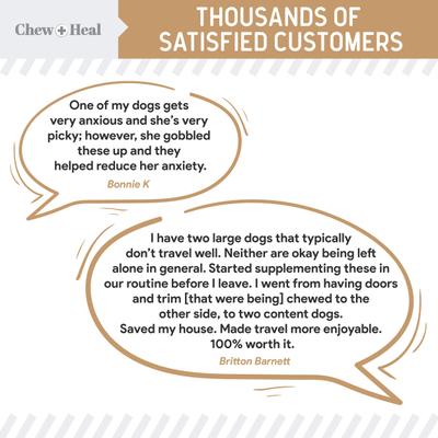 Show full view: Chew + Heal Anxiety + Stress Peanut Butter Flavored Soft Chew Calming Dog Supplement, 60 count slide 7 of 11