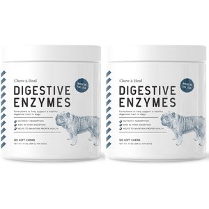 Chew + Heal Digestive Enzymes & Probiotics Supplement for Dogs, 240 count