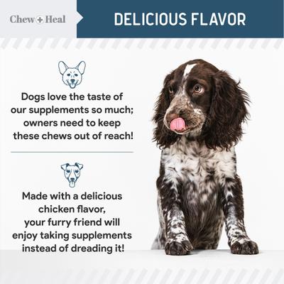 Show full view: Chew + Heal Digestive Enzymes & Probiotics Supplement for Dogs, 240 count slide 8 of 10