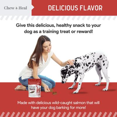 Show full view: Chew + Heal Focus Wild Alaskan Salmon Limited Ingredient Soft Jerky Dog Treats, 12-oz bag slide 5 of 9