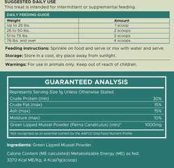 Chew + Heal Green Lipped Mussel Powder Joint & Ligament Health Supplement for Dogs & Cats, 6-oz jar slide 2 of 9