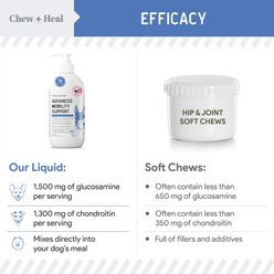 Chew + Heal High-Potency Advanced Mobility Support Bacon Flavored Liquid Supplement for Senior Dogs, 16-fl oz bottle slide 2 of 9